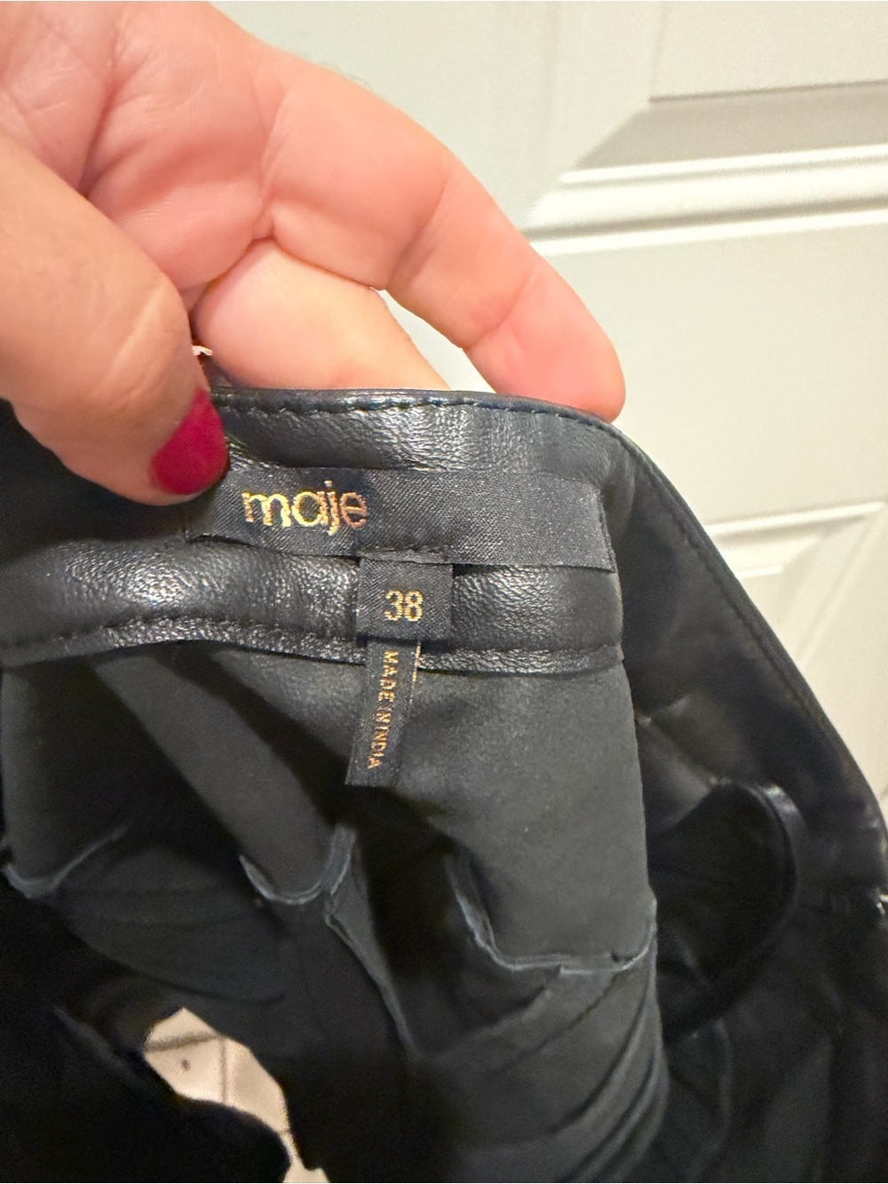 Maje pleated flared leather mini skirt - Picture 6 of 9